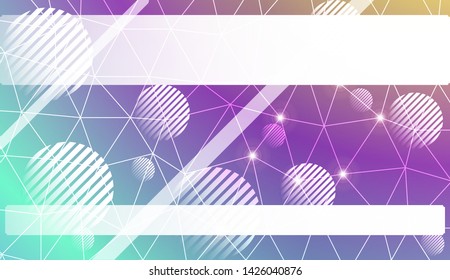 Decorative background with triangles, line, circle, space for text. Bright background for poster, banner, flyer. Vector illustration. Creative gradient color