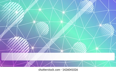Decorative background with triangles, line, circle, space for text. Bright background for poster, banner, flyer. Vector illustration. Creative gradient color