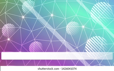 Decorative background with triangles, line, circle, space for text. Bright background for poster, banner, flyer. Vector illustration. Creative gradient color