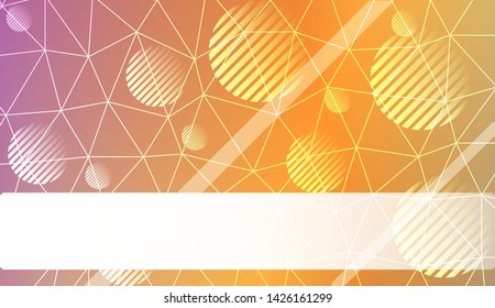 Decorative background with triangles, line, circle, space for text. Bright background for poster, banner, flyer. Vector illustration. Creative gradient color