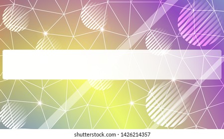 Decorative background with triangles, line, circle, space for text. Bright background for poster, banner, flyer. Vector illustration. Creative gradient color