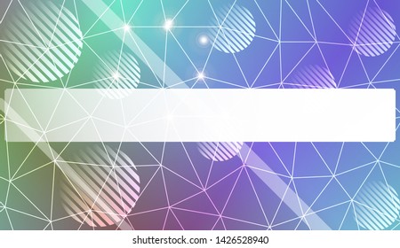Decorative background with triangles, line, circle, space for text. Bright background for poster, banner, flyer. Vector illustration. Creative gradient color
