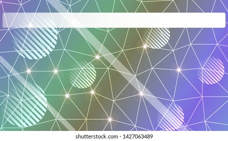 Decorative background with triangles, line, circle, space for text. Bright background for poster, banner, flyer. Vector illustration. Creative gradient color