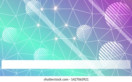 Decorative background with triangles, line, circle, space for text. Bright background for poster, banner, flyer. Vector illustration. Creative gradient color