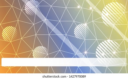 Decorative background with triangles, line, circle, space for text. Bright background for poster, banner, flyer. Vector illustration. Creative gradient color
