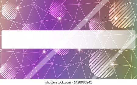 Decorative background with triangles, line, circle, space for text. Bright background for poster, banner, flyer. Vector illustration. Creative gradient color