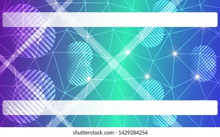 Decorative background with triangles, line, circle, space for text. Bright background for poster, banner, flyer. Vector illustration. Creative gradient color
