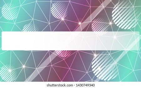 Decorative background with triangles, line, circle, space for text. Bright background for poster, banner, flyer. Vector illustration. Creative gradient color