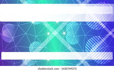 Decorative background with triangles, line, circle, space for text. Bright background for poster, banner, flyer. Vector illustration. Creative gradient color