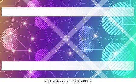 Decorative background with triangles, line, circle, space for text. Bright background for poster, banner, flyer. Vector illustration. Creative gradient color