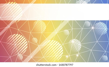Decorative background with triangles, line, circle, space for text. Bright background for poster, banner, flyer. Vector illustration. Creative gradient color