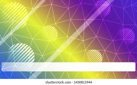 Decorative background with triangles, line, circle, space for text. Bright background for poster, banner, flyer. Vector illustration. Creative gradient color