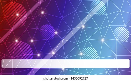 Decorative background with triangles, line, circle, space for text. Bright background for poster, banner, flyer. Vector illustration. Creative gradient color