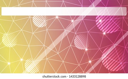 Decorative background with triangles, line, circle, space for text. Bright background for poster, banner, flyer. Vector illustration. Creative gradient color