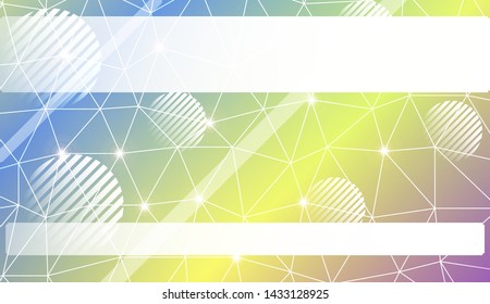 Decorative background with triangles, line, circle, space for text. Bright background for poster, banner, flyer. Vector illustration. Creative gradient color