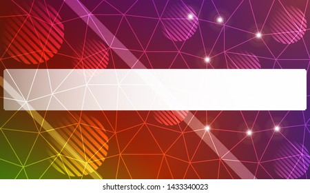 Decorative background with triangles, line, circle, space for text. Bright background for poster, banner, flyer. Vector illustration. Creative gradient color