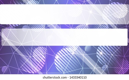 Decorative background with triangles, line, circle, space for text. Bright background for poster, banner, flyer. Vector illustration. Creative gradient color