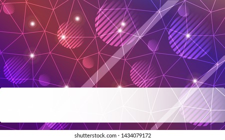Decorative background with triangles, line, circle, space for text. Bright background for poster, banner, flyer. Vector illustration. Creative gradient color