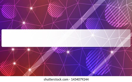 Decorative background with triangles, line, circle, space for text. Bright background for poster, banner, flyer. Vector illustration. Creative gradient color