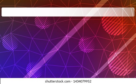 Decorative background with triangles, line, circle, space for text. Bright background for poster, banner, flyer. Vector illustration. Creative gradient color