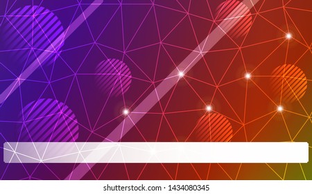 Decorative background with triangles, line, circle, space for text. Bright background for poster, banner, flyer. Vector illustration. Creative gradient color