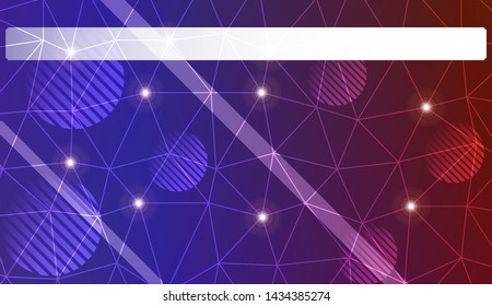 Decorative background with triangles, line, circle, space for text. Bright background for poster, banner, flyer. Vector illustration. Creative gradient color