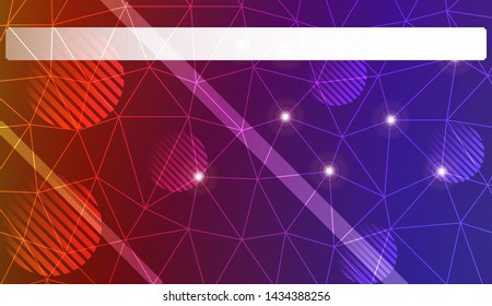 Decorative background with triangles, line, circle, space for text. Bright background for poster, banner, flyer. Vector illustration. Creative gradient color