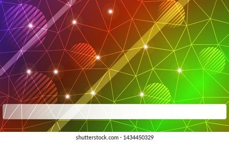 Decorative background with triangles, line, circle, space for text. Bright background for poster, banner, flyer. Vector illustration. Creative gradient color