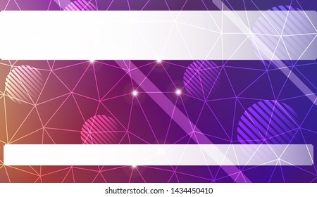 Decorative background with triangles, line, circle, space for text. Bright background for poster, banner, flyer. Vector illustration. Creative gradient color