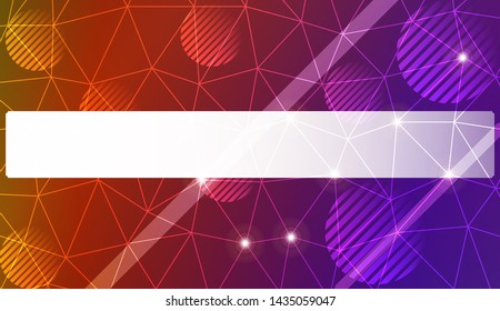 Decorative background with triangles, line, circle, space for text. Bright background for poster, banner, flyer. Vector illustration. Creative gradient color