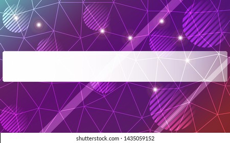 Decorative background with triangles, line, circle, space for text. Bright background for poster, banner, flyer. Vector illustration. Creative gradient color