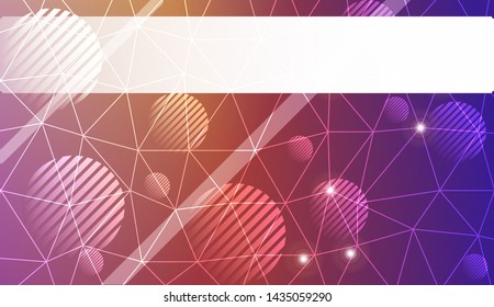 Decorative background with triangles, line, circle, space for text. Bright background for poster, banner, flyer. Vector illustration. Creative gradient color