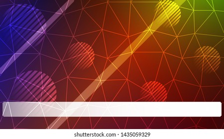 Decorative background with triangles, line, circle, space for text. Bright background for poster, banner, flyer. Vector illustration. Creative gradient color