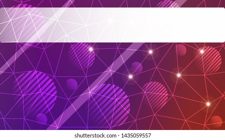 Decorative background with triangles, line, circle, space for text. Bright background for poster, banner, flyer. Vector illustration. Creative gradient color