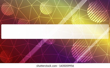 Decorative background with triangles, line, circle, space for text. Bright background for poster, banner, flyer. Vector illustration. Creative gradient color