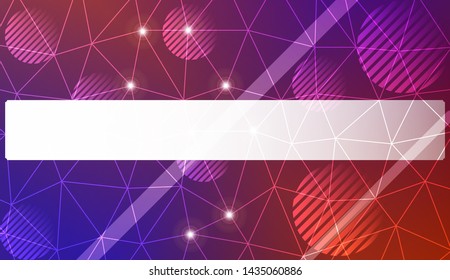 Decorative background with triangles, line, circle, space for text. Bright background for poster, banner, flyer. Vector illustration. Creative gradient color