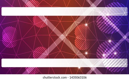 Decorative background with triangles, line, circle, space for text. Bright background for poster, banner, flyer. Vector illustration. Creative gradient color