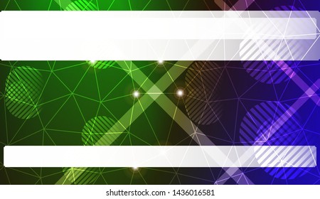 Decorative background with triangles, line, circle, space for text. Bright background for poster, banner, flyer. Vector illustration. Creative gradient color