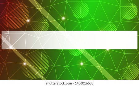 Decorative background with triangles, line, circle, space for text. Bright background for poster, banner, flyer. Vector illustration. Creative gradient color
