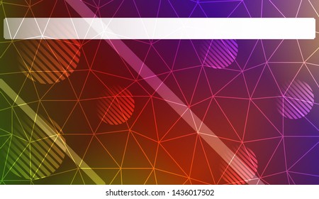 Decorative background with triangles, line, circle, space for text. Bright background for poster, banner, flyer. Vector illustration. Creative gradient color
