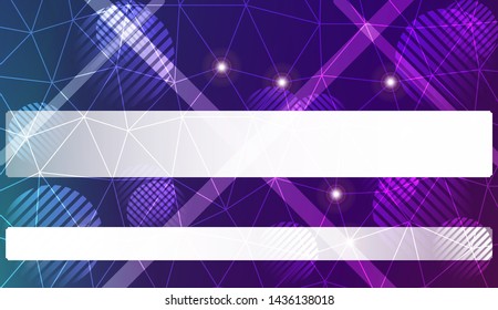Decorative background with triangles, line, circle, space for text. Bright background for poster, banner, flyer. Vector illustration. Creative gradient color