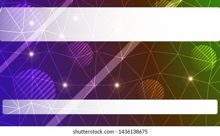 Decorative background with triangles, line, circle, space for text. Bright background for poster, banner, flyer. Vector illustration. Creative gradient color