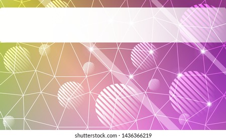 Decorative background with triangles, line, circle, space for text. Bright background for poster, banner, flyer. Vector illustration. Creative gradient color