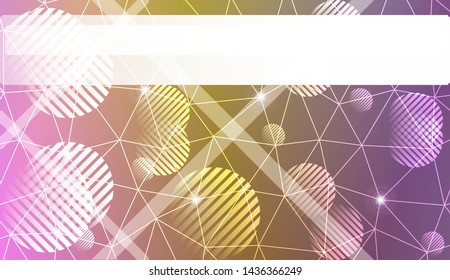 Decorative background with triangles, line, circle, space for text. Bright background for poster, banner, flyer. Vector illustration. Creative gradient color