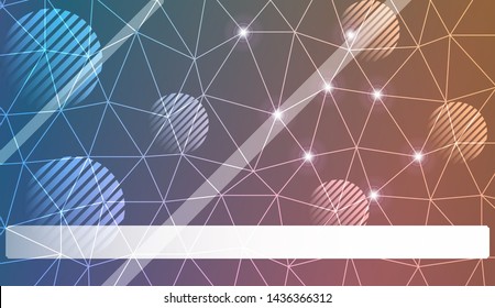 Decorative background with triangles, line, circle, space for text. Bright background for poster, banner, flyer. Vector illustration. Creative gradient color