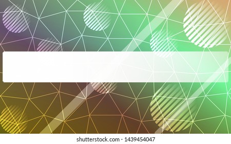 Decorative background with triangles, line, circle, space for text. Bright background for poster, banner, flyer. Vector illustration. Creative gradient color
