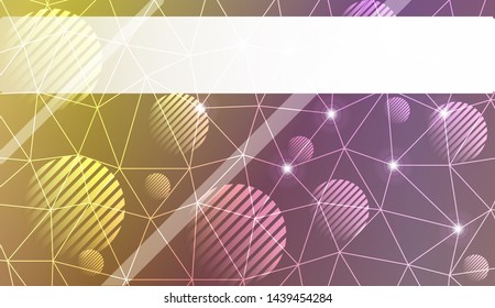 Decorative background with triangles, line, circle, space for text. Bright background for poster, banner, flyer. Vector illustration. Creative gradient color