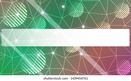 Decorative background with triangles, line, circle, space for text. Bright background for poster, banner, flyer. Vector illustration. Creative gradient color