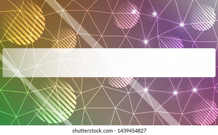 Decorative background with triangles, line, circle, space for text. Bright background for poster, banner, flyer. Vector illustration. Creative gradient color