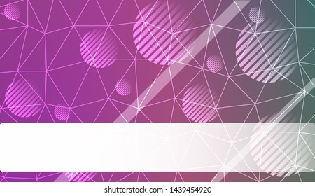 Decorative background with triangles, line, circle, space for text. Bright background for poster, banner, flyer. Vector illustration. Creative gradient color